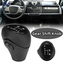 Autodíly Kůže Černá automatická řadicí páka Páka řazení pro Smart Fortwo Cabrio Coupe Roadster 450 451 City-Coupe 450