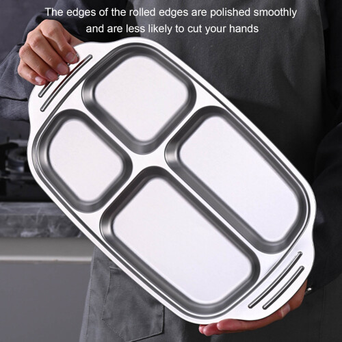 Buffets Plate 304 Steel Serving Dish Perfect For-two squares 2
