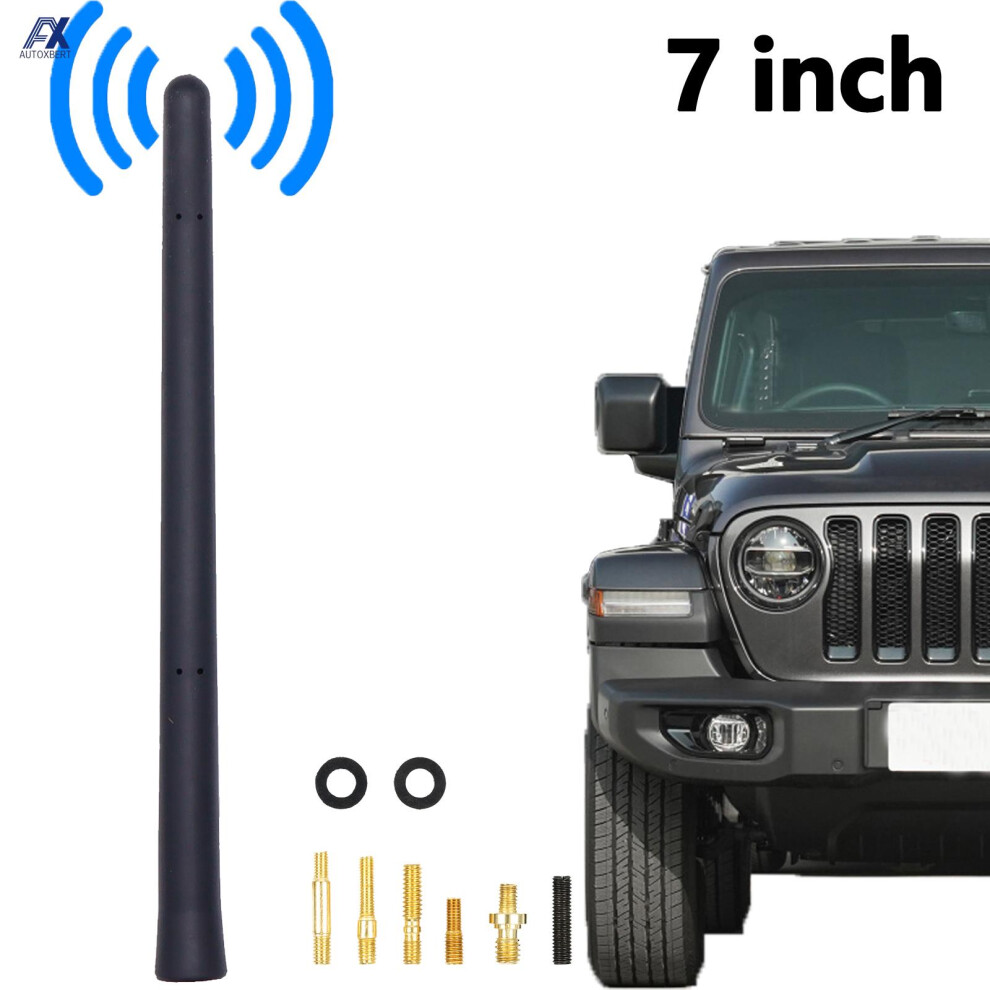7" Rubber Antenna Aerial Mast Radio Am/Fm Signal Broadcast Antenna For Jeep Cherokee Dodge Journey Avenger 2011-2022 Short Black 6935161456844