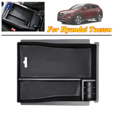 Zentrale Konsole Handschuhfach Armlehne Sekundäre Aufbewahrungsbox für Hyundai Tucson TL 2015 2016 2017 2018 2019 AT DRIVE Auto-Organizer