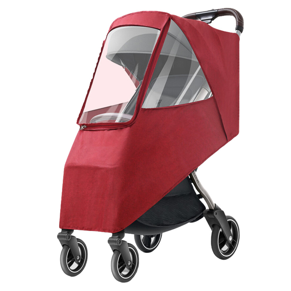 Wine Stroller Rain Cover Waterproof Windproof Dustproof Toddler Weather Shield Red