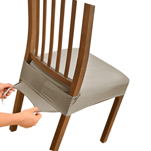Waschbarer, elastischer Esszimmerstuhl-Sitzbezug-Flacher Moka