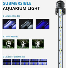 Lumină de acvariu, lumină LED submersibilă pentru acvariu cu opțiune multicoloră, lumină pentru acvariu cu spectru complet și mod DIY, lumină