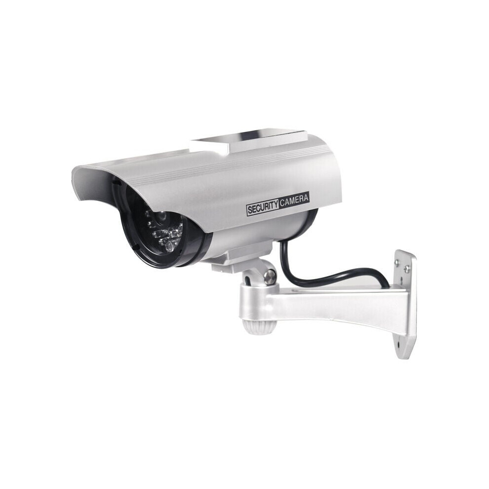 Security Camera, Solar-Powered Fake Surveillance System With Realistic Appearance And Warning Sticker, Easy Install For Indoor Outdoor Use 9433291611043