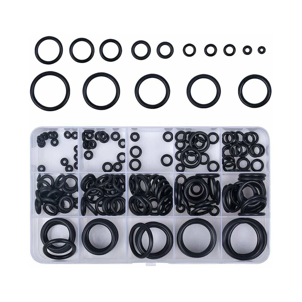 Washer Gasket Set, Plumbing Sealing Repair, Resistant To Oil And Heat, Nitrile Rubber O-Ring Assortment, High-Quality Gasket Set, 200Pcs Black Kit, 9128293839099
