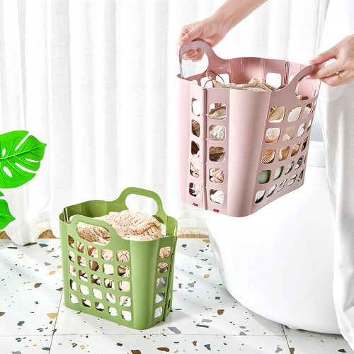 Sturdy Plastic Construction Laundry Hamper, Slim Space-Saving Design, For Bathroom And Bedroom Use (Solo Piece) 2