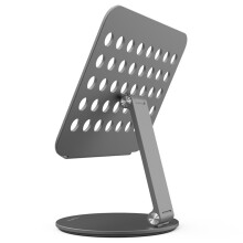 Aluminium tabletstandaard voor universele apparaten, voorzien van een onzichtbare 360 draaibare voet en volledige siliconen bekleding, perfect voor