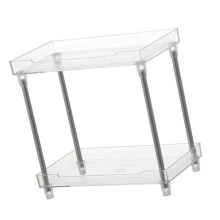 Abnehmbarer Acryl-Make-up-Organizer mit 2 Etagen und klarem Tablett
