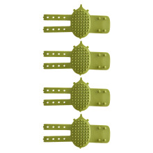 Pack of 4 Adjustable Silicone Cats Grooming Brushes for-Green