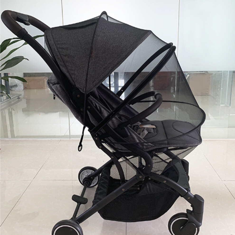 Universal Baby Stroller Mesh Repellent Net Black Foldable Zipper Large