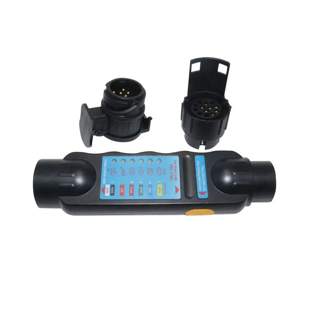 Trailer Wiring Tester Kit 12V 7-Prong Tester With 7-Prong Power Plug Socket Resistance Tester Connector Converter 4712170715801