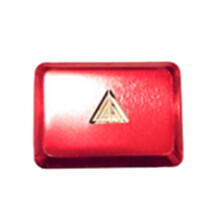 Car Warning Emergency Light Button Cover Sticker Trim for 11Th Gen 2022 2023 Aluminum Alloy Red