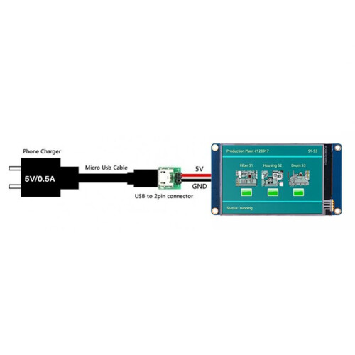 HMI LCD Touch Display NX4832T035 3.5-Inch Human-Machine Interface HMI Resistive Display Enhanced Series 2