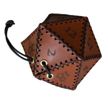 PU-LäDer D20-TäRningsväSka, Polyedrisk TäRningspåSe BäRbar DragväSka för RPG, Spel, DND-TäRningsväSka, Brun