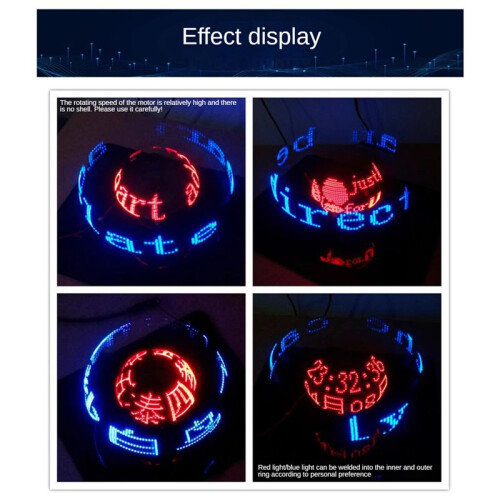 Dual Axis Spherical Rotating LED Kit Color Clock Display Remote Control Microcontroller DIY Electronic No Downloader 2