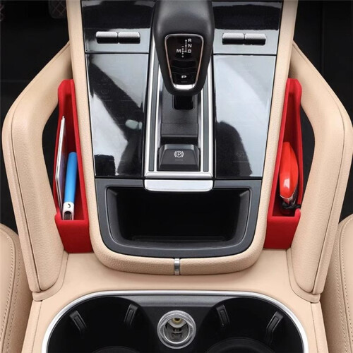 Car Center Console Space Storage Box Central Armrest Storage Box Container Organizer for  Cayenne 2011-2018 Red 1