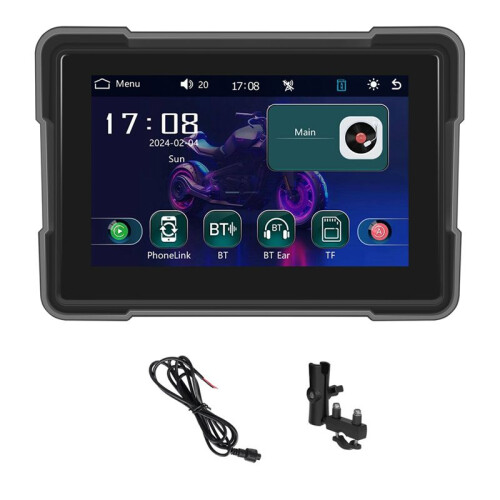 5 Inch Motorcycle Wireless Carplay Android Auto Portable  Player Waterproof Motorcycle Display DVR, Without Camera