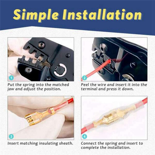 900Pc Crimp Terminal U/O Shaped Splicing Termination 2.8/4.8/6.3Mm Wire Connector Cable Termination Plier 2