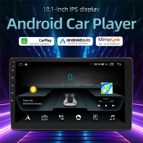 Car 10.1 Inch  Portable Screen GPS Navigation Display Wireless Carplay Android Auto MP5 Player 2+64G 2