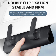 Auto-Brillenetui Aus Leder, für Auto-Sonnenblende, Brillenhalter, Sonnenbrillen-Clip, Karte, Tickethalter, Innenbereich, Universelle Aufbewahrung, B