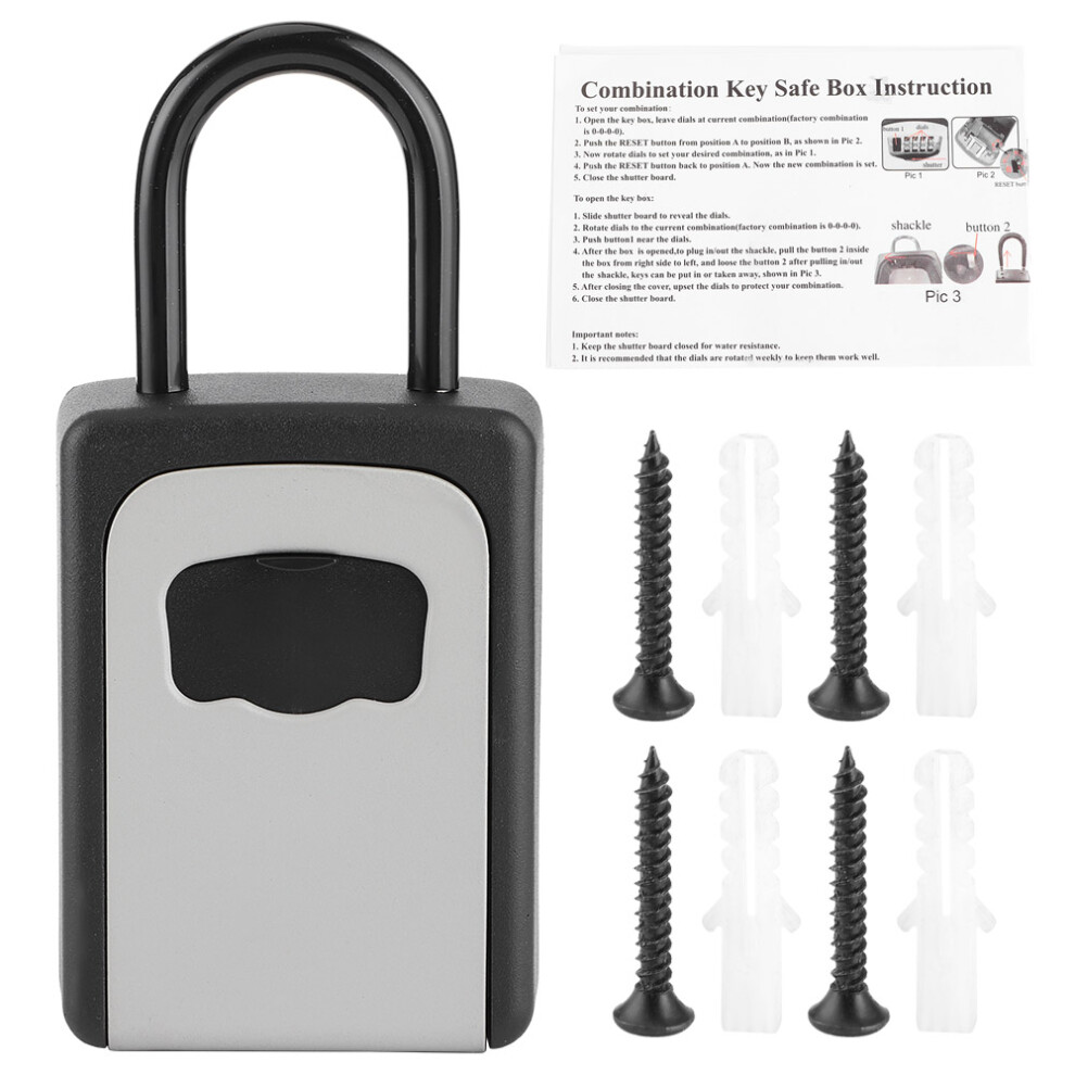 Resettable Key Lock Box, Secure Access Solutions With Portable Key Safe, Ideal For House And Car Keys (Aluminum Alloy) 9074015431921