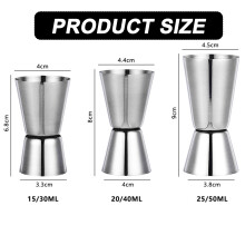 Medidor de bebidas de precisión, medidor de doble cara de acero inoxidable, herramienta de medición de cócteles para bartenders, utensilios de bar