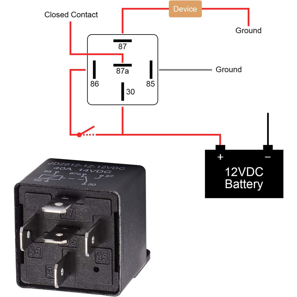 Automotive Universal Car Vehicle Motor Relay For High Current Applications, 12V 40A Spdt Relay With Mechanical Life Of 10,000+ Cycles, For Cars And 9169997121226