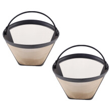 Filtre à café permanent avec poignée, filtre à café universel en acier inoxydable, facile à nettoyer grâce à sa maille, filtre à café