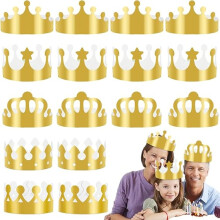 Chapeaux de fête personnalisables pour enfants avec papier doré métallisé, couronnes en papier ajustables et réutilisables, faciles à utiliser