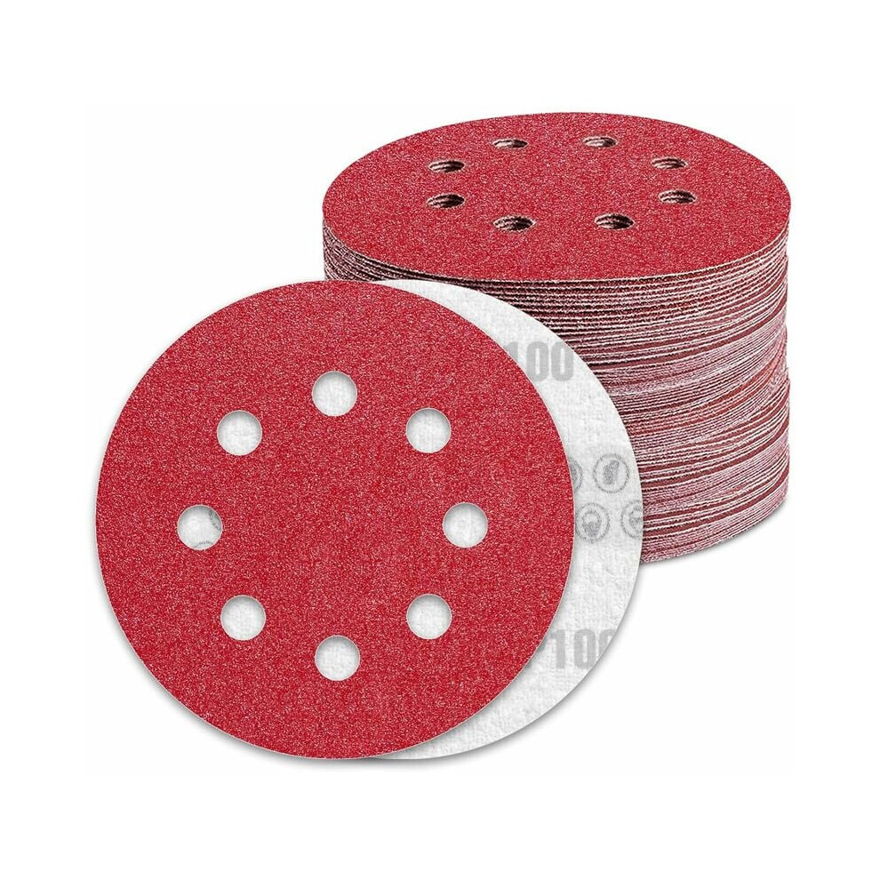 Sanding Discs 125Mm, 100 Grit Sanding Discs For Paint Stripping And Deburring - Universal Compatibility Ensures Fitment With Various Orbital Sanders, 9128293046954