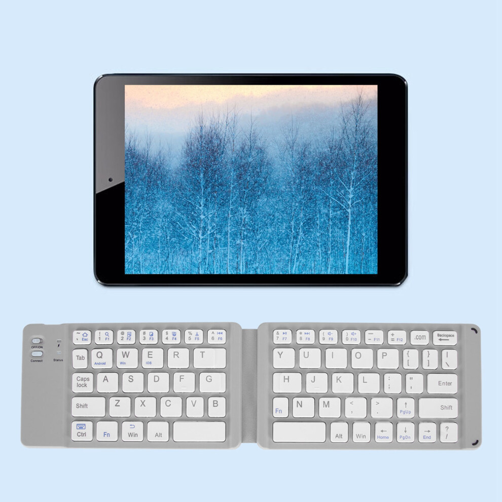 Slim Foldable Bluetooth Keyboard For Windows & Tablets, 120Mah Grey 8741369980771