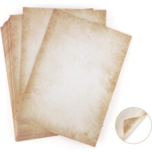 Thick Paper, Blank Sheets Vintage Antique Old Fashion Parchment Paper, Aged Look Double Sided Printing Paper, Handwriting Friendly Rustic Crafting
