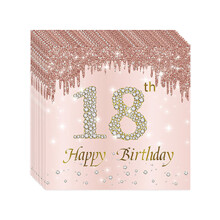 Servietten zum 18. Geburtstag für die Geburtstagsfeier – Hochwertiges, umweltfreundliches Einweg-Set im eleganten Roségold-Design für