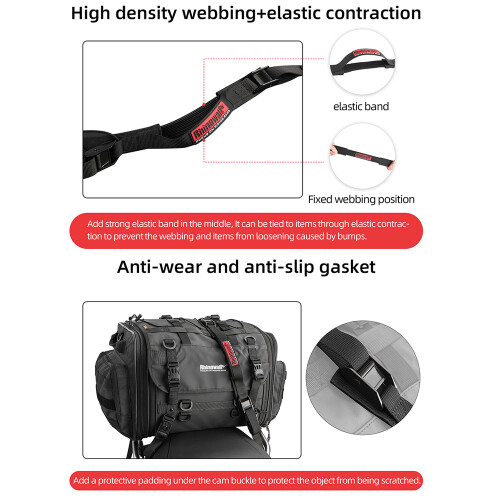 High Elasticity Motorcycle Luggage Strap, 2.5m, 25mm, Black 1
