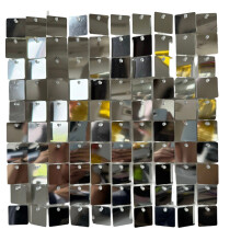 Le mur réfléchi étincelant de partie couvre de tuiles les-Argent
