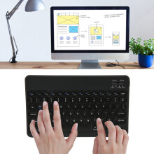 Tastiera Bluetooth Wireless da 10 pollici ultra sottile impermeabile per laptop, nero