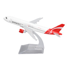 Modello di aeromobile in lega con supporto – 15,8x14cm, aeroplano giocattolo per passeggeri, bianco e rosso