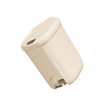 Petite poubelle avec couvercle en métal à-Blanc Taille moyenne