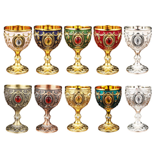 2Pcs 30ml Wine Cup Vintage Medieval Goblet Drinking-Qinggu 1
