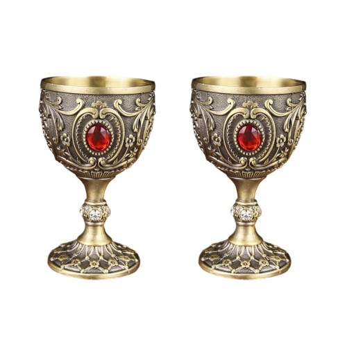 2Pcs 30ml Wine Cup Vintage Medieval Goblet Drinking-Qinggu