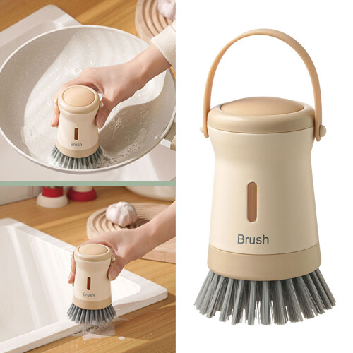 Heavy Dutys Kitchen Pot Scrubber Brush Long Handle-Creamy 2