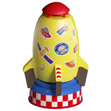 Kinder Rasenbewässerungs-Sprinkler mit Wasser-Rakete, Einfach & Sicher, Gelb