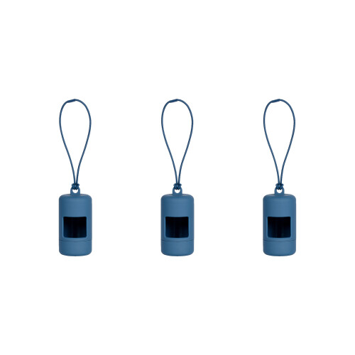 Set mit 3 Hundekotbeutelspendern mit elastischem-Marineblau