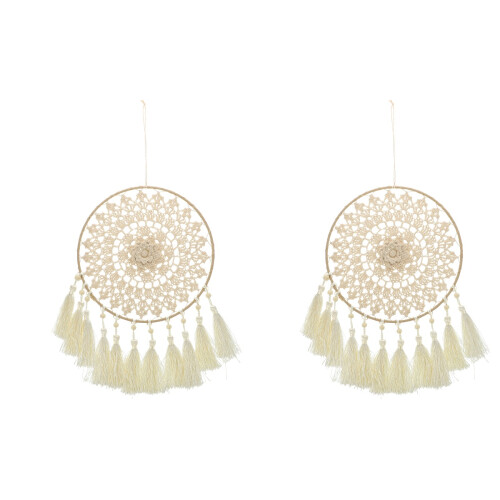 2Stk Handgemachter Mit Quasten Beige Wanddekoration 1