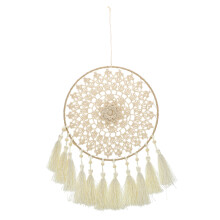 2Ud Decoración De Pared Colgante Beige Atrapasueños Redondo Con Borlas