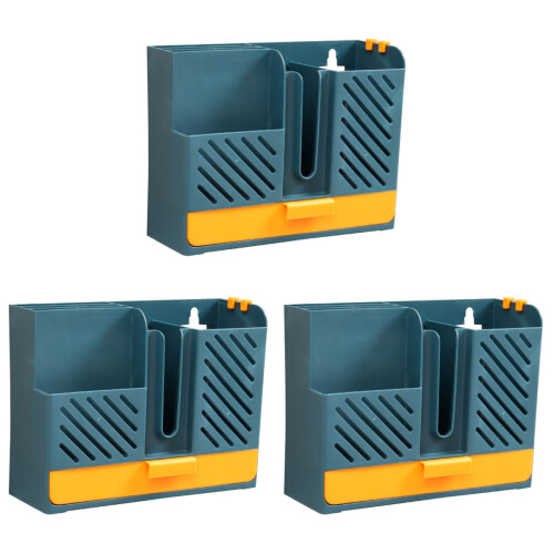 3Szt Dark Blue Chopstick Holder Kitchen Storage Rack Practical ABS 1