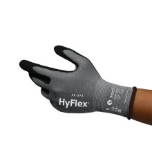Ansell HyFlex 11-571 Luvas Anti-Corte, Revestimento em Nitrilo Resistente à Abrasão, Homem Mulher, Cinza, Tamanho S 12 Pares