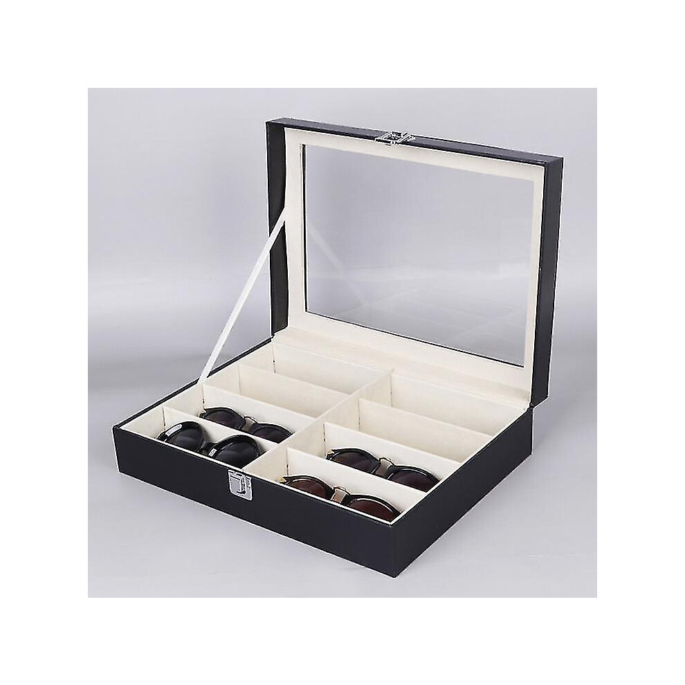 Transparent Acrylic Window Eyeglasses Organizer, Moisture-Proof Leather Sunglass Display Case for Your Stylish Collection (8 Piece)