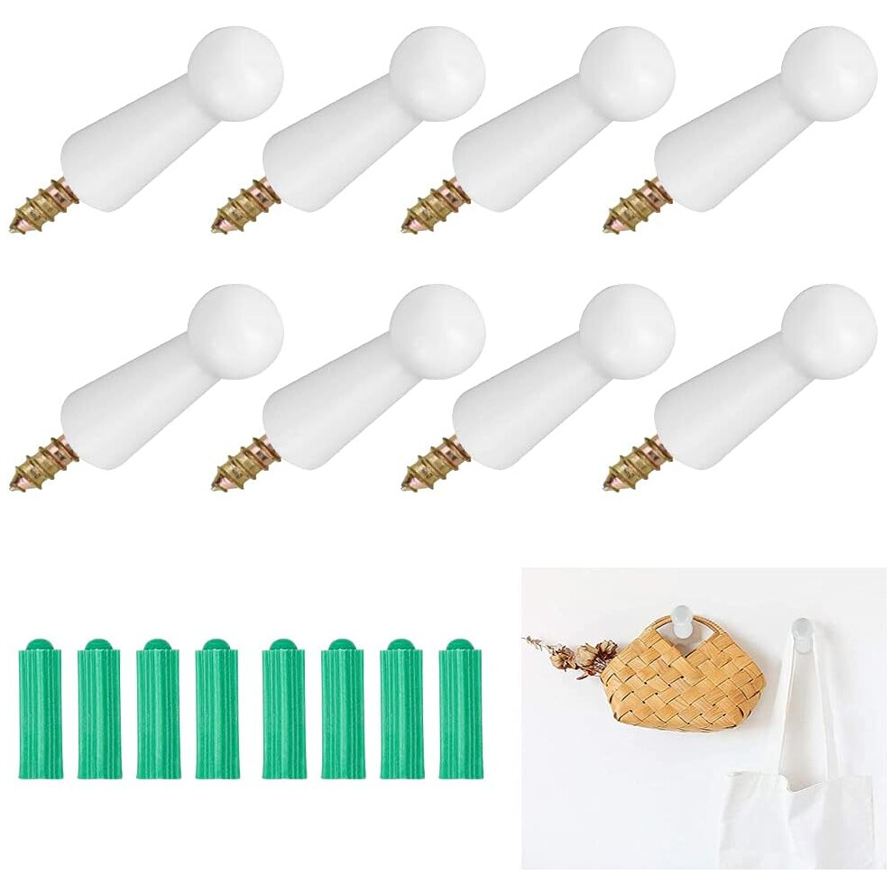 Diy Paint Color Wooden Coat Hooks, Unfinished Wood Shaker Racks For Customization, Birch Wood Material Offers Strength And Flexibility (8Pcs) 9173940257986