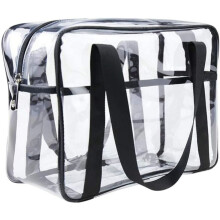 Wiederverwendbare, wasserdichte Reise-Kulturtasche aus Vinyl, TSA-zugelassener Organizer mit kristallklarem PVC-Design für schnellen visuellen